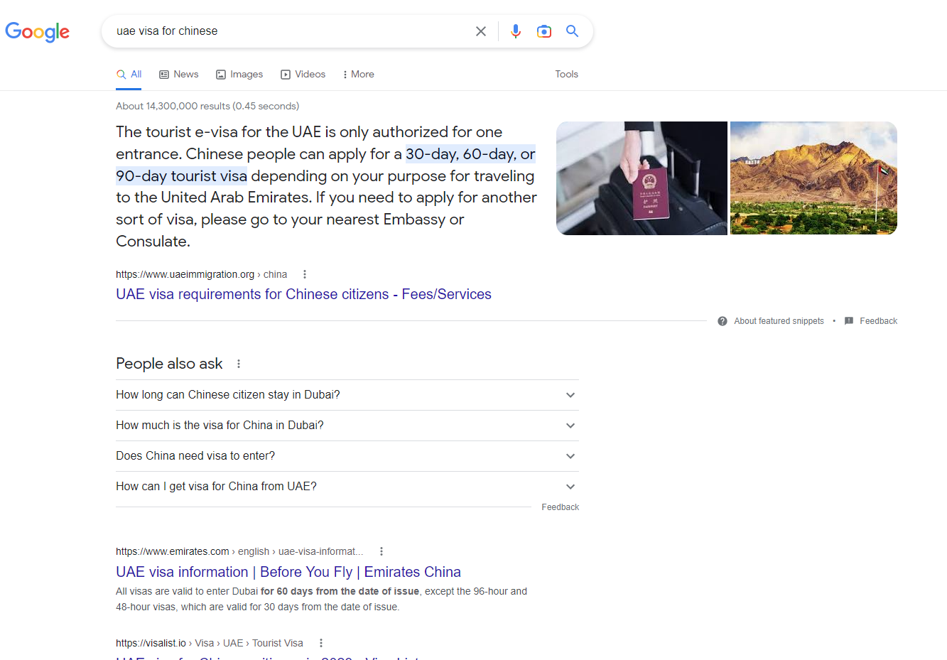uae visa for china featured snippet google ket qua seo content global